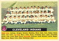1956 Topps #85wc Cleveland Indians Team White back-Centered Baseball Card
