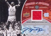 2010 Upper Deck World of Sports All-Sports Apparel #ASA2 Michael Jordan Autograph Basketball Card