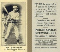 1916 Indianapolis Brewing #96 Ed. Konetchy Baseball Card