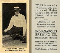 1916 Indianapolis Brewing #167 Geo. Stallings Baseball Card