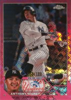 2023 Topps Chrome Logofractor Edition #4 Anthony Volpe Pink Refractor Baseball Card
