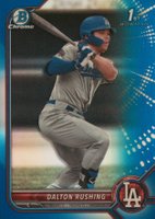 2022 Bowman Draft #BDC84 Dalton Rushing Chrome-Blue Refractor Baseball Card