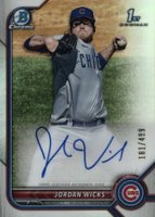 2022 Bowman Chrome Prospect Autographs #CPAJW Jordan Wicks Refractor Baseball Card