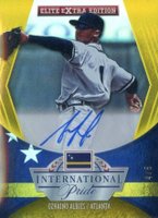 2015 Panini Elite Extra Edition International Pride #19 Ozhaino Albies Gold Signature Baseball Card
