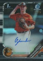 2019 Bowman Draft Chrome Draft Picks Autograph #CDAGH Gunnar Henderson Black Refractor Baseball Card