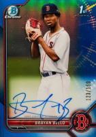2022 Bowman Chrome Prospect Autographs #CPABB Brayan Bello Blue Refractor Baseball Card
