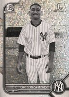 2022 Bowman Chrome Prospects #BCP153 Roderick Arias Black & White Mini Diamond Refractor Baseball Card