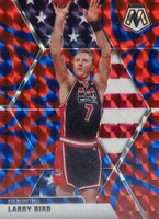 2019 Panini Mosaic #254 Larry Bird Reactive Blue Basketball Card