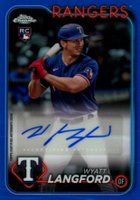 2024 Topps Chrome Update Chrome Baseball Update Series Autographs #ACWL Wyatt Langford Blue Refractor Baseball Card