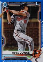 2021 Bowman Draft #BDC166 Colton Cowser Chrome-Blue Refractor Baseball Card