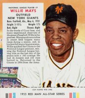 1955 Red Man Tobacco #7 Willie Mays Baseball Card