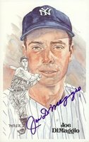 1980 Perez-Steele HOF Postcard #75 Joe DiMaggio Baseball Card