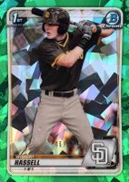 2020 Bowman Draft Chrome Sapphire Edition #BD39 Robert Hassell Green Baseball Card