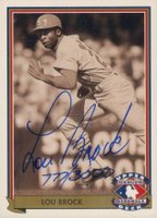 1992 Upper Deck Heroes of Baseball #H6 Lou Brock Autograph Baseball Card