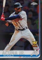 2019 Topps Chrome #117 Ronald Acuna Jr. Batting Baseball Card