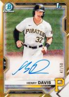 2021 Bowman Draft Chrome Draft Pick Autographs #CDAHD Henry Davis Gold Wave Refractor Baseball Card