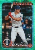 2024 Topps Chrome #122 Wyatt Langford Green Sonar Refractor Baseball Card