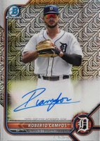 2022 Bowman Mega Box Chrome Autographs #BMARC Roberto Campos Baseball Card