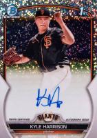 2023 Bowman Chrome Prospect Autographs #CPAKH Kyle Harrison Speckle Refractor Baseball Card
