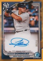 2024 Bowman Chrome Rookie Autographs #CRAJD Jasson Dominguez Gold Refractor Baseball Card