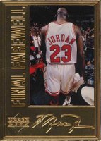 1999 Upper Deck Authenticated 22KT Gold # Michael Jordan Final Farewell Basketball Card