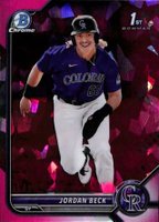 2022 Bowman Draft Chrome Sapphire Edition #BDC34 Jordan Beck Padparadscha 1/1 Baseball Card