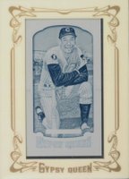 2014 Topps Gypsy Queen #111 Ernie Banks Framed Mini Cyan Printing Plate 1/1 Baseball Card