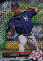 2017 Bowman Mega Box Chrome Prospects #BCP132 Justus Sheffield Baseball Card
