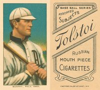 1909 White Borders Tolstoi #350 Danny Murphy Batting Baseball Card