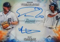 2021 Bowman Sterling Dual Refractor Autographs #SDRAST Riley Greene/Spencer Torkelson Baseball Card