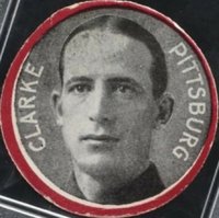 1912 Colgan's Chips Red Border # Fred Clarke Pittsburg Baseball Card