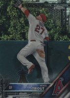 2016 Topps Chrome #1 Mike Trout Jumping-Black Refractor Baseball Card