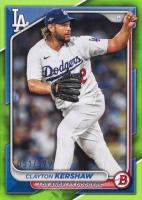 2024 Bowman #56 Clayton Kershaw Neon Green Baseball Card