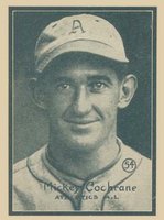 1931 Strip Card Hand Cut #54 Mickey Cochrane Baseball Card