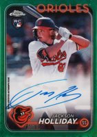 2024 Topps Chrome Logofractor Edition MLB Refractor Chrome Autographs #RCAJH Jackson Holliday Green Refractor Baseball Card