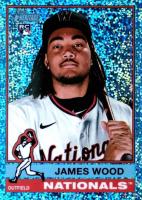 2025 Topps Heritage #231 James Wood Chrome-Light Blue Sparkle Refractor Baseball Card