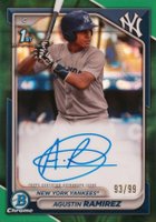 2024 Bowman Chrome Prospect Autographs #CPAAR Agustin Ramirez Hta Green Lava Refractor Baseball Card