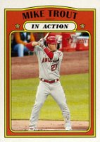 2021 Topps Heritage #170 Mike Trout In Action Baseball Card