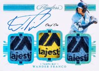 2021 Panini Flawless Triple Patch Autographs #TPA-WF Wander Franco Platinum 1/1 Baseball Card