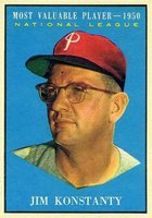 1961 Topps #479 Jim Konstanty MVP Baseball Card