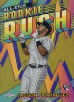 2024 Topps Chrome Chrome All Etch Rookie Rush #10 Jasson Dominguez Gold Refractor Baseball Card