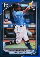 2024 Bowman Chrome #56 Junior Caminero Blue Refractor Baseball Card
