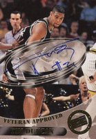 1998 Press Pass Double Threat Veteran Approved Autograph # Tim Duncan Basketball Card
