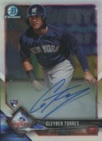 2018 Bowman Chrome Rookie Autograph #BCRAGT Gleyber Torres Baseball Card