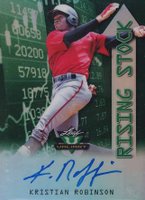 2019 Leaf Valiant Rising Stock Autographs #RSKR1 Kristian Robinson Green Baseball Card