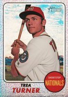 2017 Topps Heritage  #485 Trea Turner Chrome-Purple Refractor Baseball Card