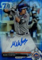 2017 Bowman Draft Chrome Draft Picks Autographs  #CDAMV  Mark Vientos Blue Refractor Baseball Card
