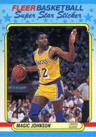 1988 Fleer Sticker #6 Magic Johnson Basketball Card