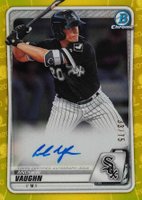 2020 Bowman Chrome Prospect Autographs #CPAAVA Andrew Vaughn Yellow Refractor Baseball Card