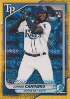 2024 Bowman Mega Box Chrome #20 Junior Caminero Yellow Refractor Baseball Card